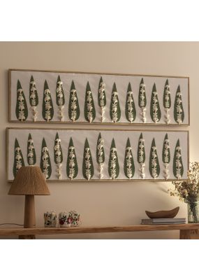 Cypress Trees Embroidered Wall Hanging Without Frame (Frameless)