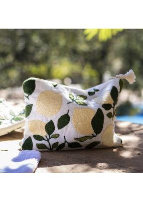 Lemon Embroidered Pouch