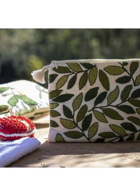 Tree Leaves Embroidered Pouch