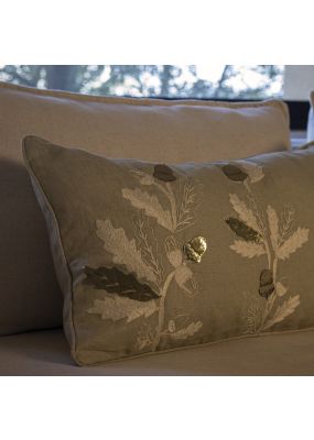 Oak Tree Branches with Hammered Metal Cushion Cover