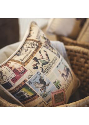 Jordanian Postage Stamps Cushion