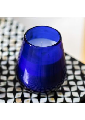 Candle in Blue Glass