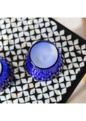 Candle in Blue Glass: Set of 2
