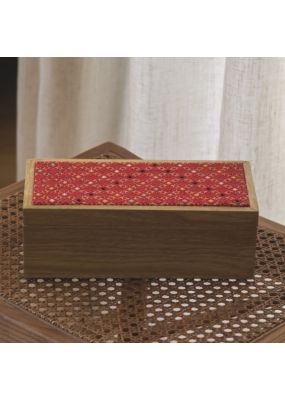 Wooden Mirror Box with Traditional Embroidery