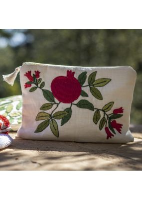 Pomegranate Embroidered Pouch