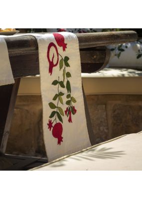 Pomegranate Branches Embroidered Table Runner