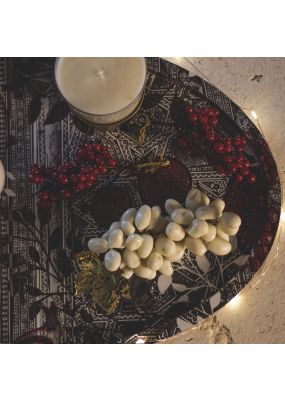 Oval Pomegranates Decoupaged Tray