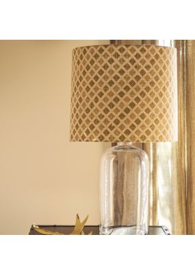 Geometric Cross-Stitch Embroidered Table Lamp