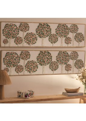 Orange Trees Embroidered Wall Hanging Whithout Frame (Frameless)