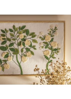 Lemon Trees Embroidered Wall Hanging  Whithout Frame (Frameless)