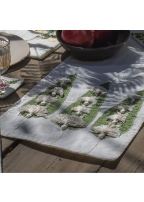 Cypress Trees Embroidered Table Runner