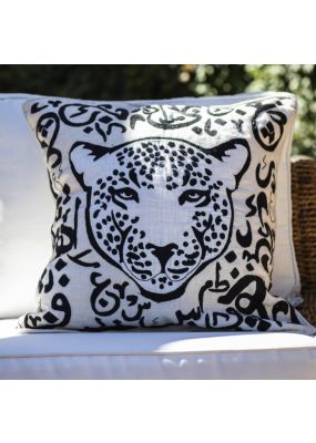 50*50 Arabian Leopard and Calligraphy Cushion Cover