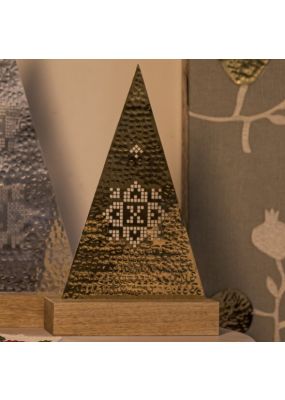 Hammered Metal Christmas Tree - Gold