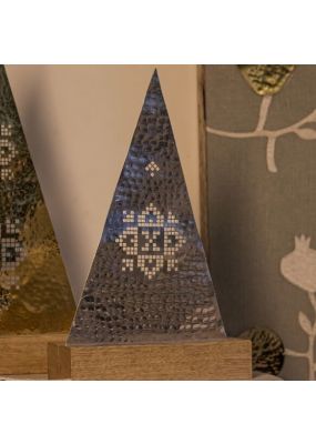 Hammered Metal Christmas Tree - Silver