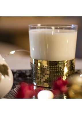 Candle Glass With Gold Cover & Ring