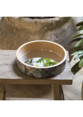 Round Mirror Tray With Decoupage