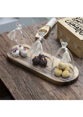 Three Glass Cloche With Wooden Base.jpg